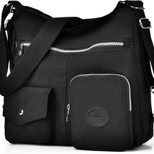 Multipurpose Hobo Purse for Women with Antitheft RFID, Waterproof Nylon Crossbod